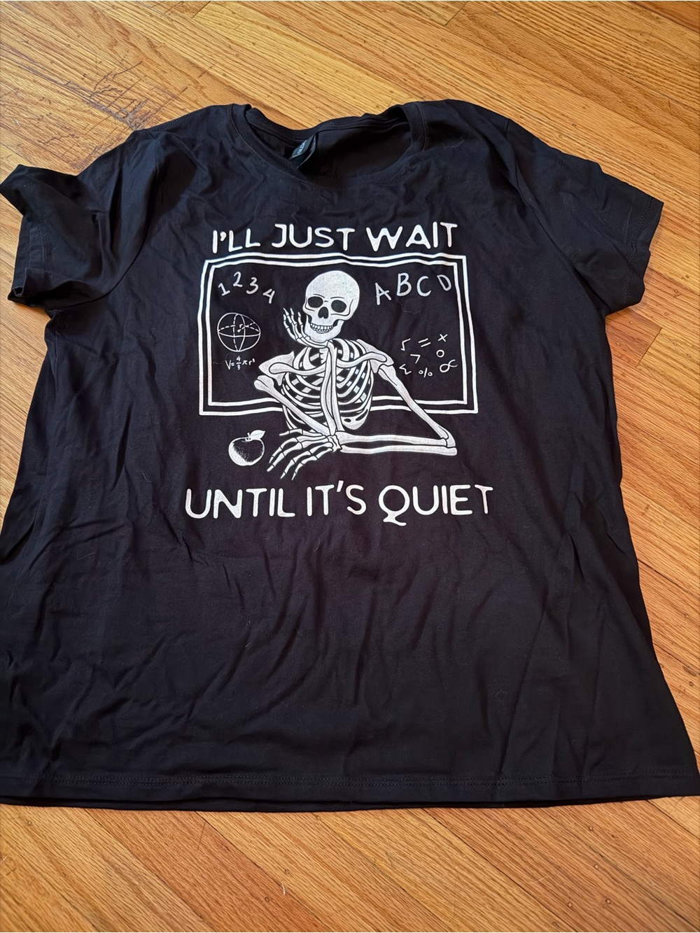 Gildan Black Short-Sleeve Graphic Tee — Skeleton Classroom Design
